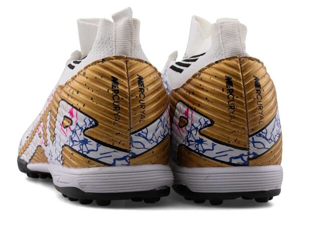 Air Laliga 565 Battal Halısaha Çoraplı - Beyaz/Altın/Desenli - 7