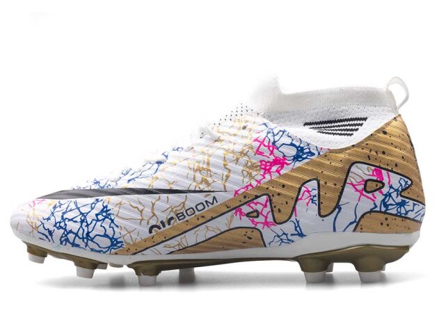 Air Laliga 565 Battal Krampon Çoraplı - Beyaz/Altın/Desenli - 2