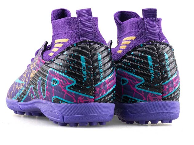 Air Laliga 565 Filet Halısaha Çoraplı - Mor/Turkuaz Desenli - 3