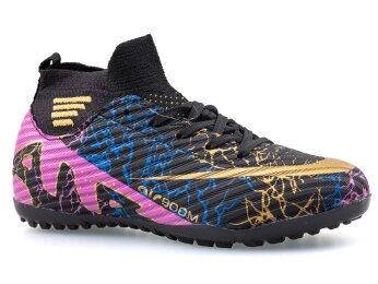 Air Laliga 565 Filet Halısaha Çoraplı - Siyah/Altın/Desenli - 1