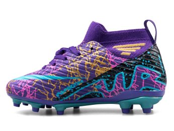 Air Laliga 565 Filet Krampon Çoraplı Özel (28-32) - Mor/Turkuaz Desenli - Air Laliga