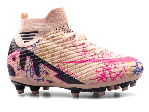 Air Laliga 565 Filet Krampon Çoraplı - Somon/Siyah/Desenli - 1