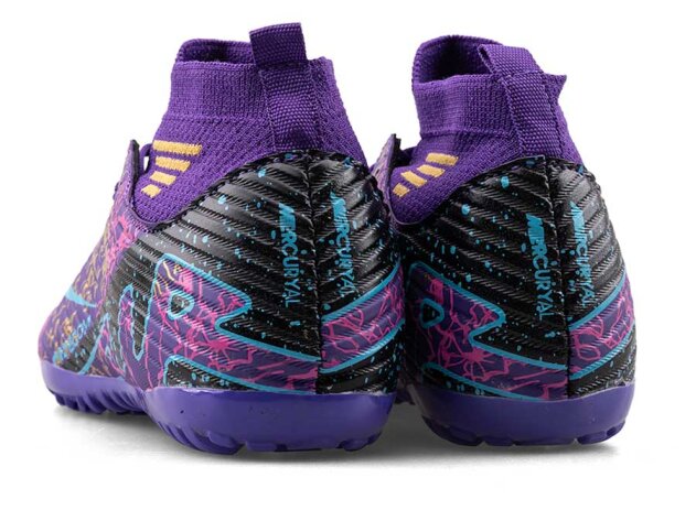 Air Laliga 565 Garson Halısaha Çoraplı - Mor/Turkuaz Desenli - 3