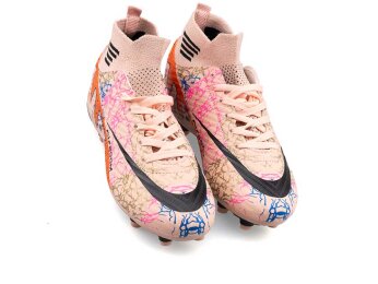 Air Laliga 565 Garson Krampon Çoraplı - Somon/Siyah/Desenli - 2