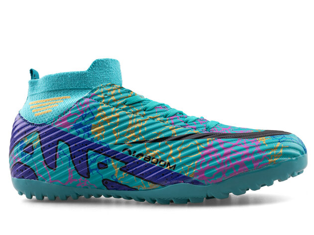 Air Laliga 565 Merdane Halısaha Çoraplı (40-42) - Turkuaz/Mor/Desenli - 1