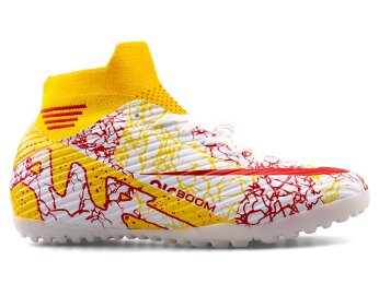 Air Laliga 565 Merdane Halısaha Çoraplı - Beyaz/Kırmızı/Desenli - Air Laliga