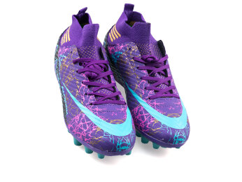 Air Laliga 565 Merdane Krampon Çoraplı - Mor/Turkuaz Desenli - Air Laliga