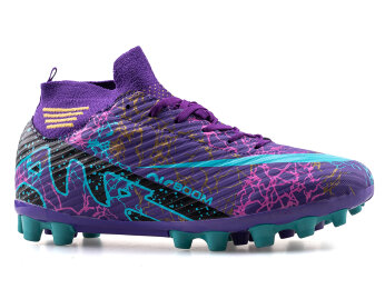 Air Laliga 565 Merdane Krampon Çoraplı - Mor/Turkuaz Desenli - Air Laliga