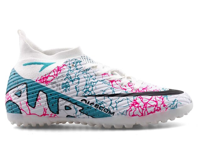 Air Laliga 600 Filet Halısaha Çoraplı - Beyaz/Turkuaz/Desenli - 1