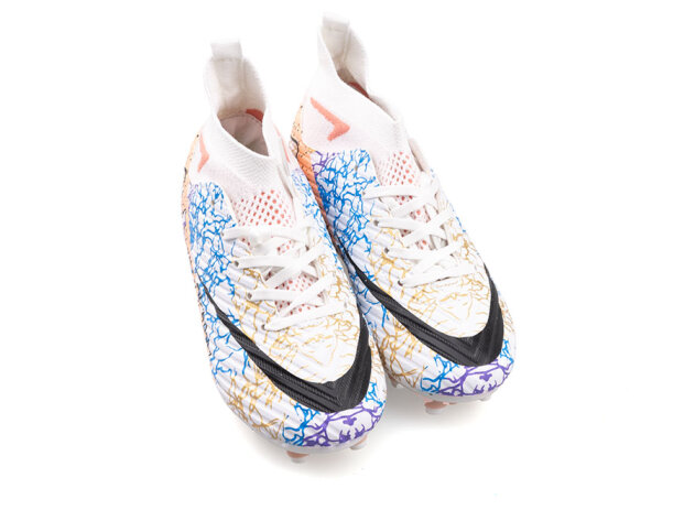 Air Laliga 600 Filet Krampon Çoraplı - Beyaz/Somon/Desenli - 2