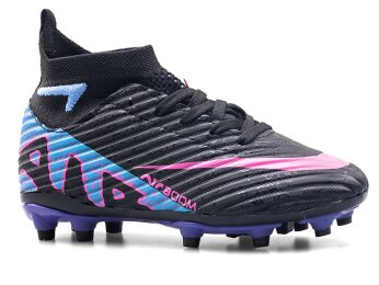 Air Laliga 600 Filet Krampon Çoraplı - Siyah/Lila/Desenli - Air Laliga