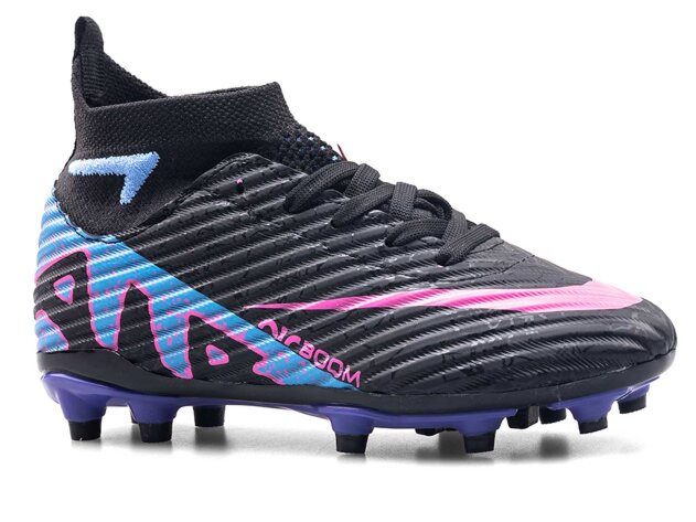 Air Laliga 600 Filet Krampon Çoraplı - Siyah/Lila/Desenli - 1