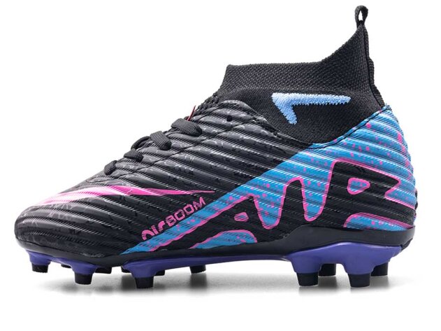 Air Laliga 600 Filet Krampon Çoraplı - Siyah/Lila/Desenli - 2