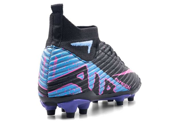 Air Laliga 600 Filet Krampon Çoraplı - Siyah/Lila/Desenli - 3