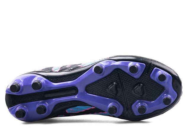 Air Laliga 600 Filet Krampon Çoraplı - Siyah/Lila/Desenli - 4