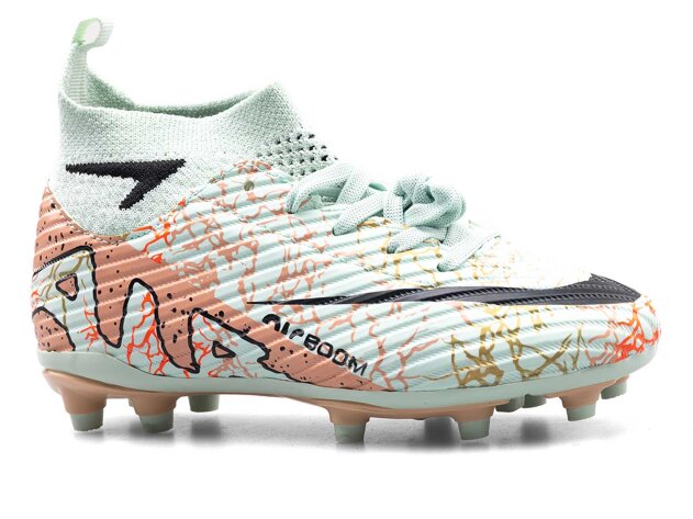 Air Laliga 600 Filet Krampon Çoraplı - Su Yeşili/Somon/Desenli - 1