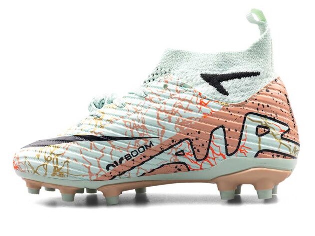 Air Laliga 600 Filet Krampon Çoraplı - Su Yeşili/Somon/Desenli - 2