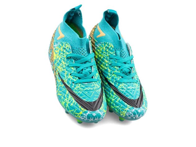 Air Laliga 600 Filet Krampon Çoraplı - Turkuaz/Altın/Desenli - 2