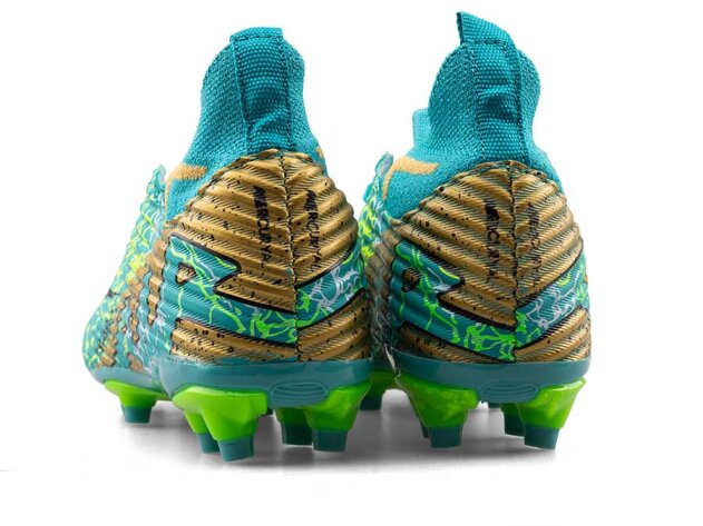 Air Laliga 600 Filet Krampon Çoraplı - Turkuaz/Altın/Desenli - 3