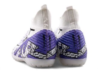 Air Laliga 600 Garson Halısaha Çoraplı - Beyaz/Mor/Desenli - 3