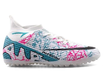 Air Laliga 600 Garson Halısaha Çoraplı - Beyaz/Turkuaz/Desenli - Air Laliga