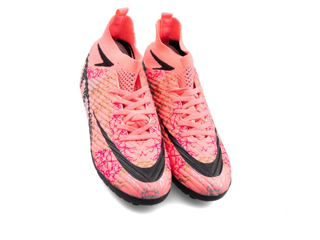 Air Laliga 600 Garson Halısaha Çoraplı - Pembe/Siyah/Desenli - 2