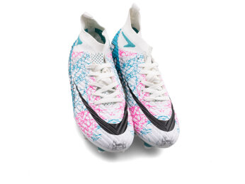 Air Laliga 600 Garson Krampon Çoraplı - Beyaz/Turkuaz/Desenli - 2