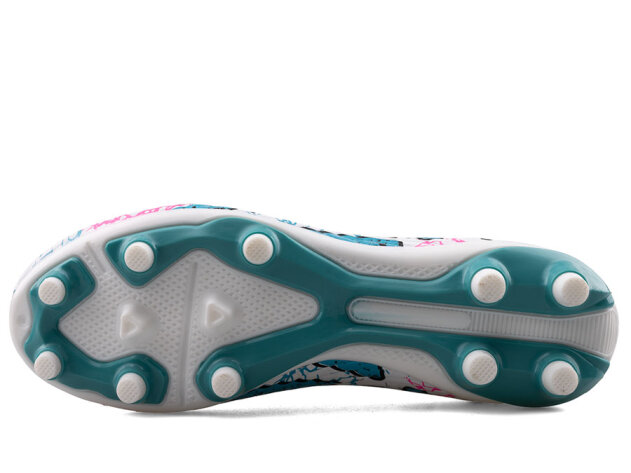 Air Laliga 600 Garson Krampon Çoraplı - Beyaz/Turkuaz/Desenli - 4