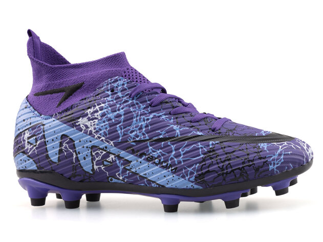 Air Laliga 600 Garson Krampon Çoraplı - Mor/Siyah/Desenli - 1