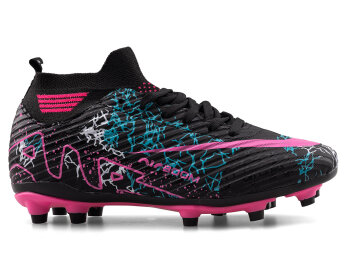 Air Laliga 600 Garson Krampon Çoraplı - Siyah/Fuşya/Desenli - 1