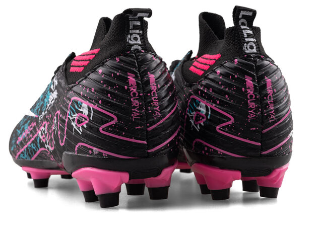 Air Laliga 600 Garson Krampon Çoraplı - Siyah/Fuşya/Desenli - 3