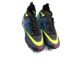 Air Laliga 600 Garson Krampon Çoraplı - Siyah/Turkuaz/Desenli - 2