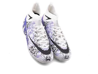 Air Laliga 600 Merdane Halısaha Çoraplı - Beyaz/Mor/Desenli - 2