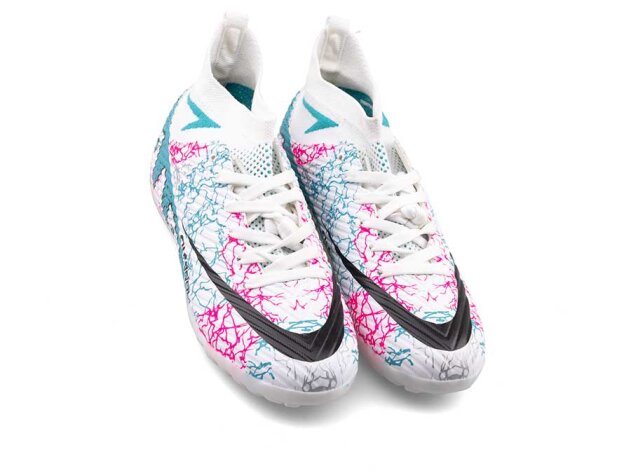 Air Laliga 600 Merdane Halısaha Çoraplı - Beyaz/Turkuaz/Desenli - 2