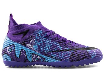 Air Laliga 600 Merdane Halısaha Çoraplı - Mor/Siyah/Desenli - 1