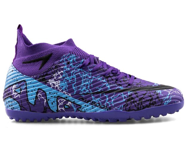 Air Laliga 600 Merdane Halısaha Çoraplı - Mor/Siyah/Desenli - 1