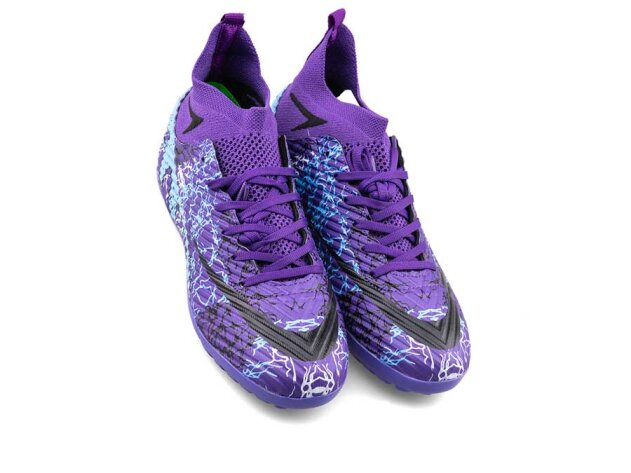 Air Laliga 600 Merdane Halısaha Çoraplı - Mor/Siyah/Desenli - 2