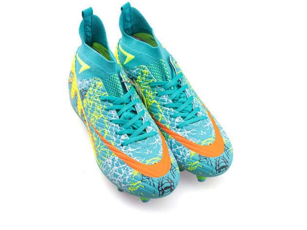 Air Laliga 600 Merdane Krampon Çoraplı - Turkuaz/Sarı/Desenli - 2