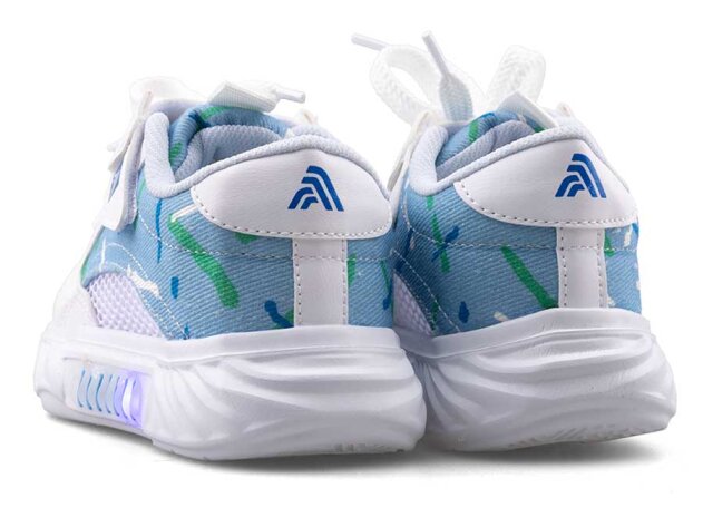 Alessio 055 Patik Keten Işıklı - Beyaz/Mavi B.T - 3