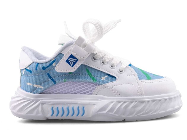 Alessio 055 Patik Keten Işıklı - Beyaz/Mavi B.T - 1