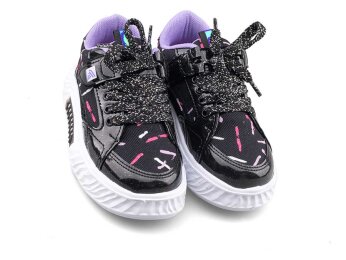 Alessio 055 Patik Keten Işıklı - Siyah/Lila B.T - 2