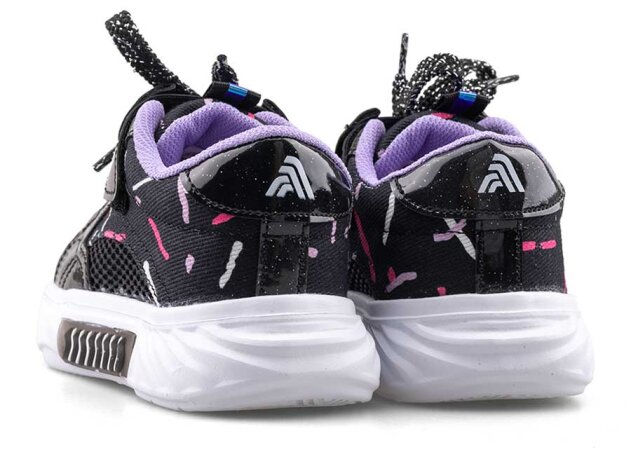 Alessio 055 Patik Keten Işıklı - Siyah/Lila B.T - 3