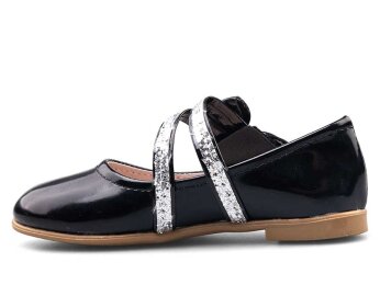 Anıl 022 Patik Babet Cilt - Siyah/Gümüş - Anıl Bebe