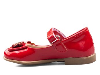 Anıl 023 Taşlı Bebe Babet Cilt - Parlak/Kırmızı - Anıl Bebe