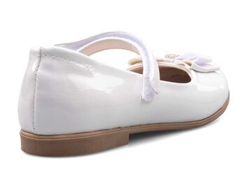 Anıl 023 Taşlı Patik Babet Cilt - Parlak/Beyaz - 3