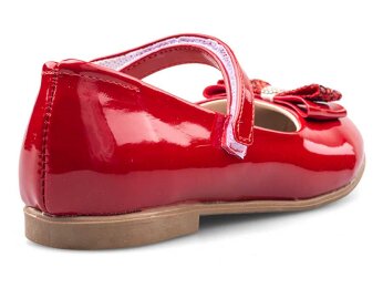 Anıl 023 Taşlı Patik Babet Cilt - Parlak/Kırmızı - 3