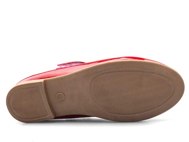 Anıl 023 Taşlı Patik Babet Cilt - Parlak/Kırmızı - 4