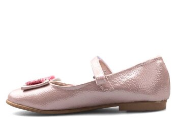 Anıl 023 Taşlı Patik Babet Cilt - Parlak/Pudra - Anil