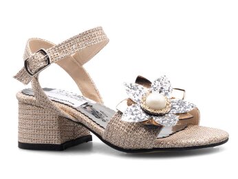 Anıl Çiçekli Patik Ökçeli - Roz - Anil