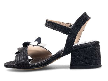 Anıl Çiçekli Patik Ökçeli - Siyah - Anıl Bebe